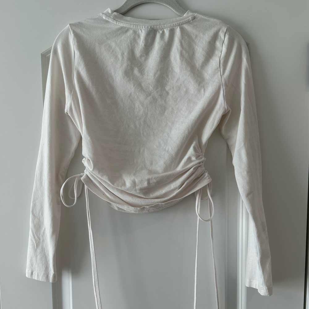 SHEIN Drawstring Ruched Solid Tee - Picture 5 of 5
